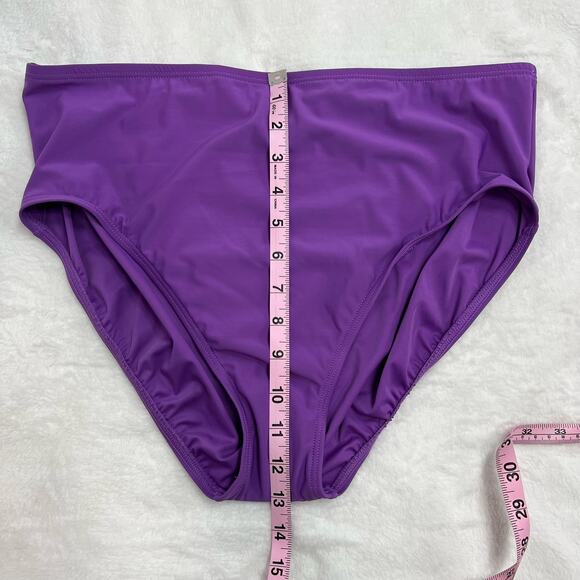 Miraclesuit x Talbots Purple Tankini Swimsuit Size 16 - Picture 8 of 11